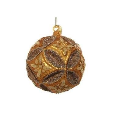 Шар Цветы золотой, 12 см [Арт. 54911]