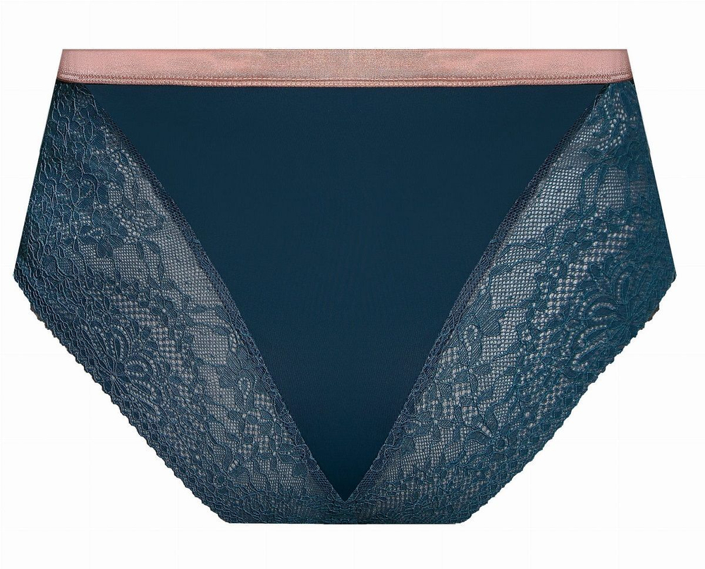 Трусики-слипы Zoya из вискозного и кружевного полотен (Размер: XXL) (Цвет: темно-бирюзовый)