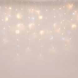 ULD-B25006-440-TTK WARMWHITE-WHITE IP44 Бахрома светодиодная с эффектом мерцания. 25м. Соединяемая. 440 светодиодов. Теплый белый и белый свет. Провод прозрачный. ТМ Uniel