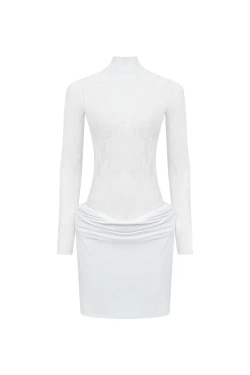 Кружевное мини-платье белое