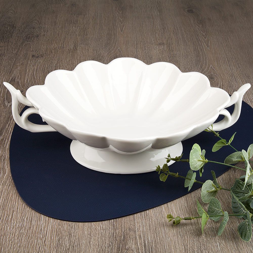 Салатник с ручками на ножке " " 36*24*10,5см v=1800мл. (фарфор) (подарочная упаковка)