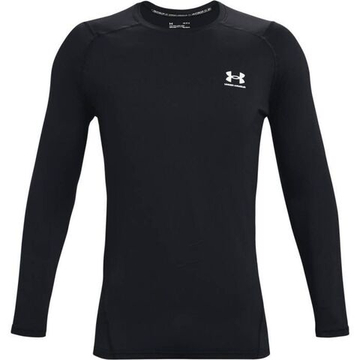 Мужская теннисная футболка теннисная Under Armour Men's HeatGear Armour Fitted Long Sleeve - черный