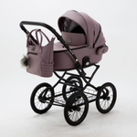 Универсальная детская коляска Adamex Porto Retro Deluxe (100% экокожа) P-SA14 (3в1)