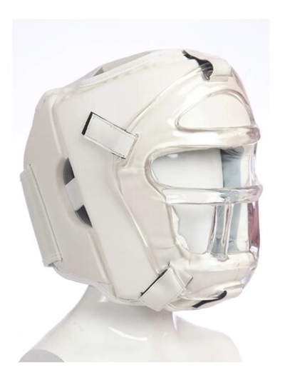 Шлем для всестилевого каратэ со съемной маской (белый)