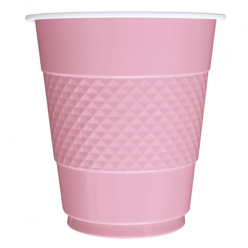 Стакан пластиковый "Делюкс", розовый, 210 мл, 10 шт.