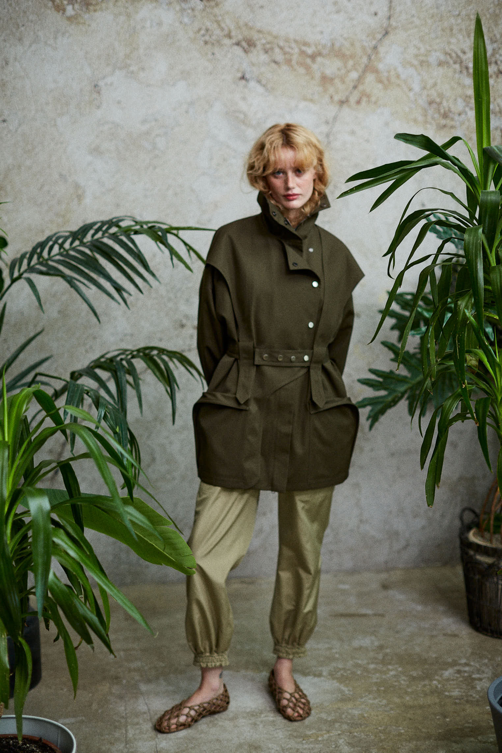 Тренч на молнии из хлопка Берберри хаки