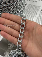 Цепь стальная (серебристая) массивная 15 мм