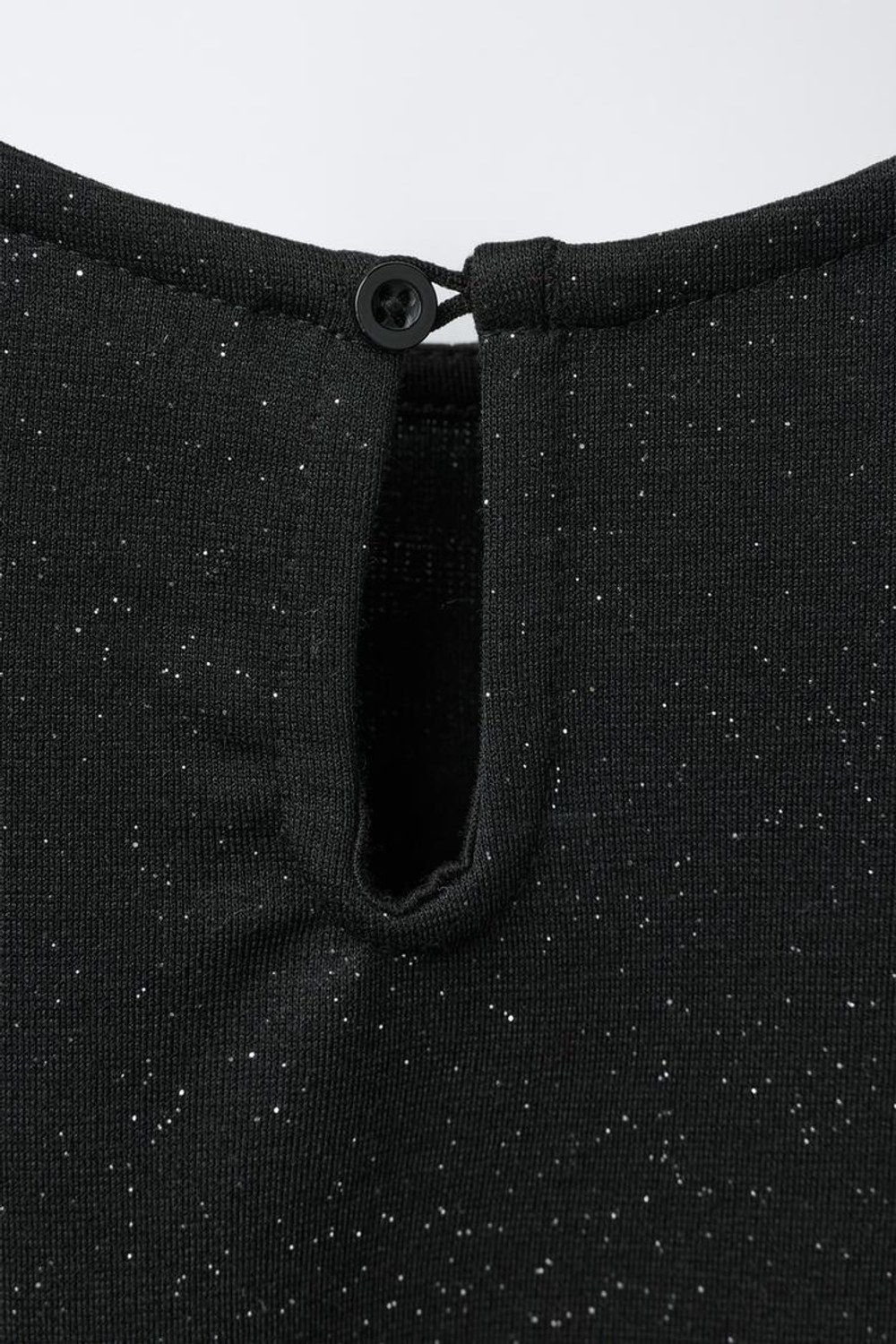 ZARA ПЛАТЬЕ ИЗ ТРИКОТАЖА «РОМА» С БЛЕСТКАМИ И БАНТАМИ, ЧЕРНЫЙ