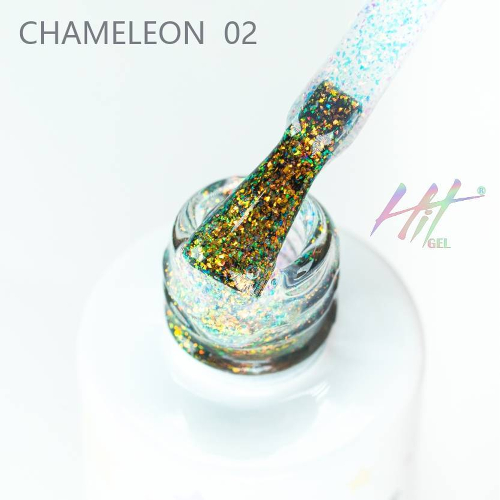 Топовое покрытие без липкого слоя для гель-лака Chameleon №02 ТМ "HIT gel", 9 мл