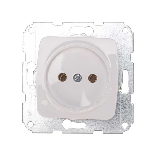DEA Розетка 1-ая керамика б/з с/у 10А мех. Бел KRANZ KR-78-0214