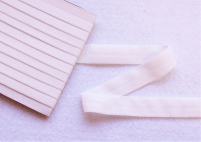 Бейка трикотажная (эластичная, 1,5см). Цвет- Молочная