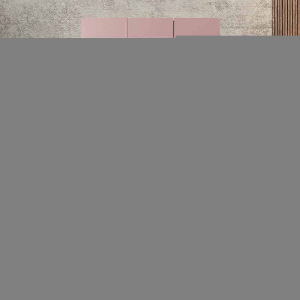 Шкаф Агератум МДФ двухсекционный с антресолью и стеллажом Лайн бохо (0,27) А10017 матовая - Дуб Сонома 3025  150*50*240