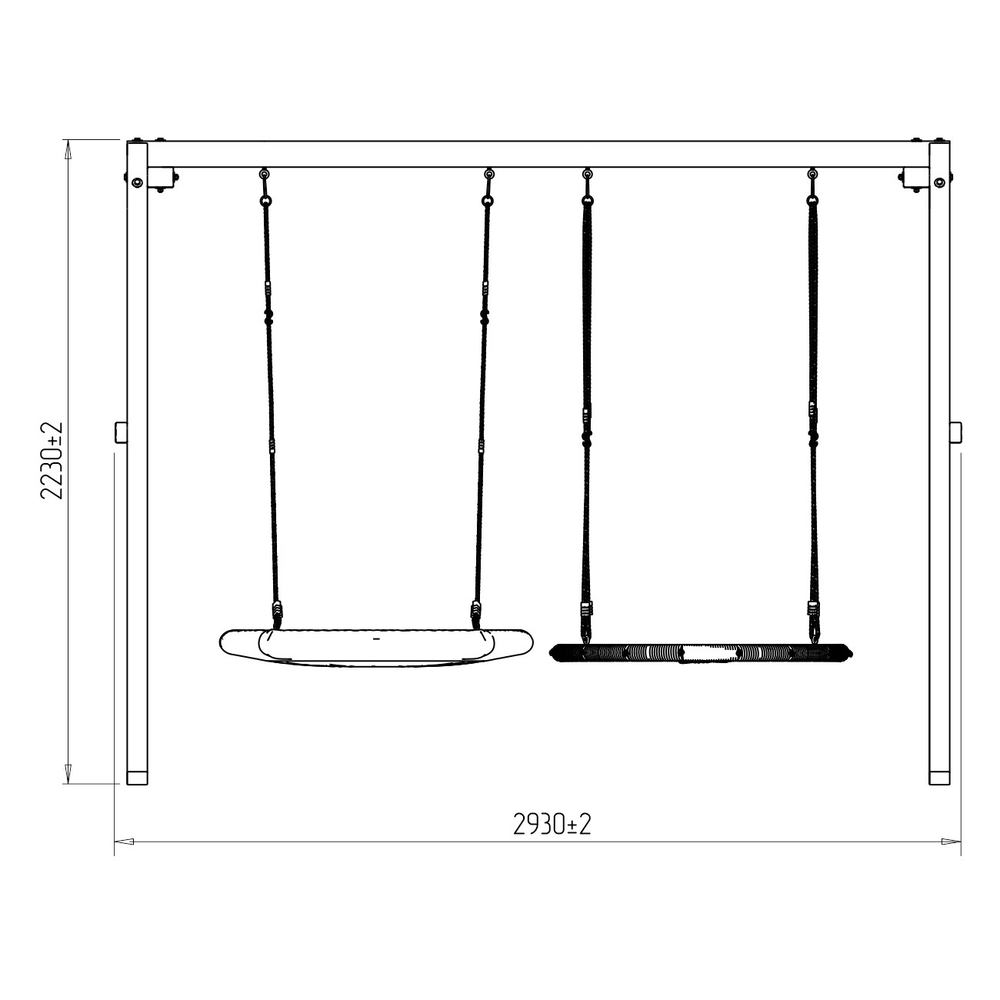 Деревянные качели с качелями гнездо 100 см и качелями гнездо Свиби