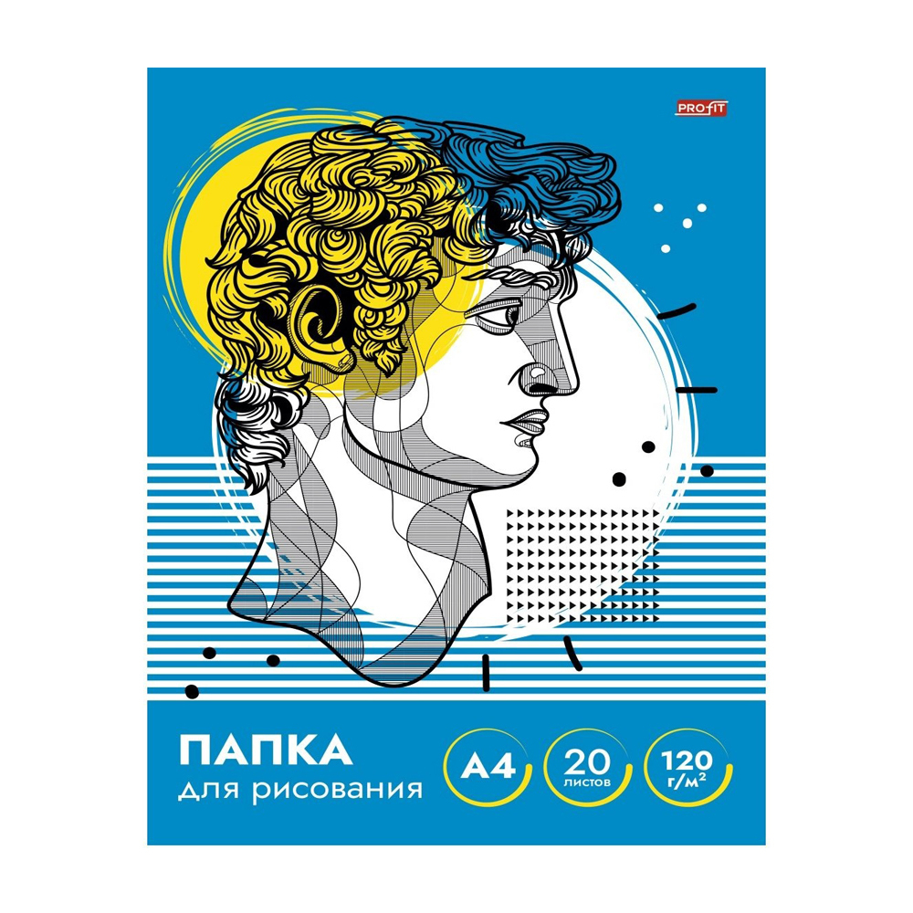 Папка для рисования Проф-Пресс, формат А4, 20 листов, офсет, серия "Античный профиль"