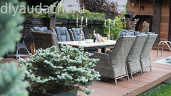 Стол Парклэнд + 8 кресел Верона алюминиевый каркас (кор/сер)