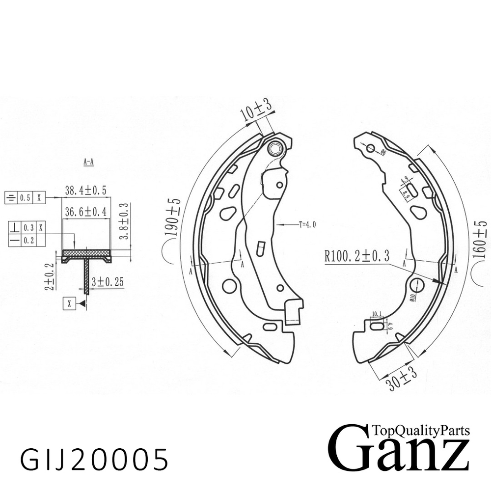 Колодки барабанные RENAULT / LADA Largus GANZ GIJ20005