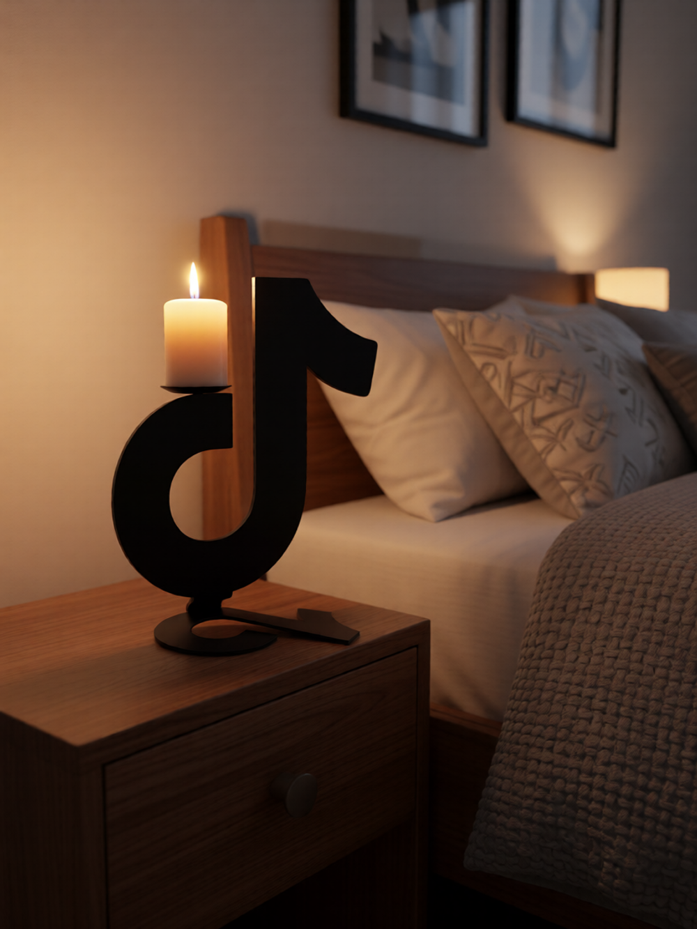 Подсвечник для свечей "Tik-Tok" (черный)