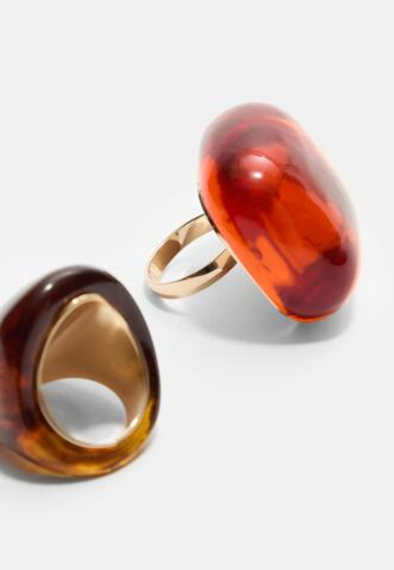 STRADIVARIUS Набор из 2 макси-колец, бургунди