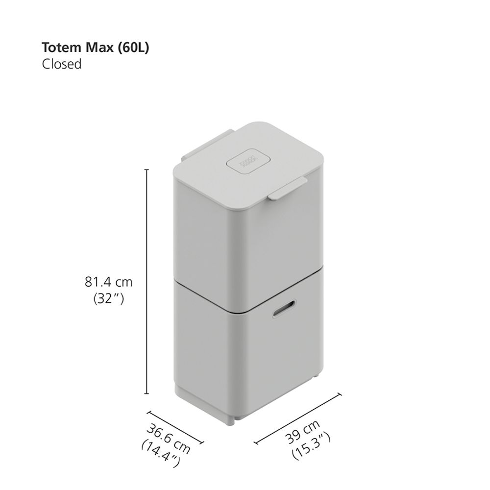 Joseph Joseph Контейнер для мусора с двумя баками Totem Max 60 л нержавеющая сталь