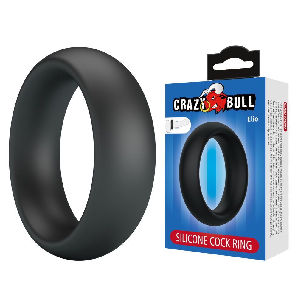 Эрекционное кольцо из силикона CRAZY BULL 50 мм растягивающееся черное
