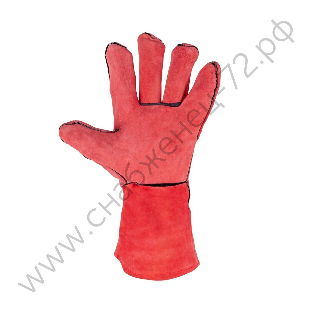 Краги спилковые красные (пр-во Foxweld)