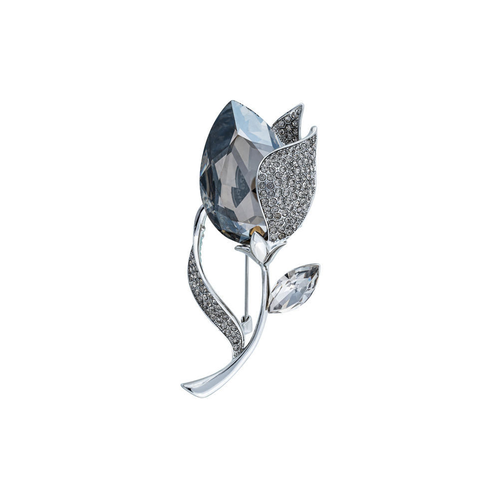 Брошь Fiore Luna Тюльпан Чешский горный хрусталь XR11501W BW/S