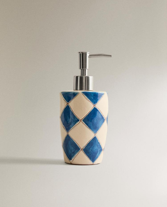 ZARA HOME КЕРАМИЧЕСКИЙ ДОЗАТОР ДЛЯ ЖИДКОГО МЫЛА, СИНИЙ