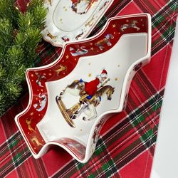 Lenardi 305-193 Глубокое блюдо 28х21.5х4,5см НОВЫЙ ГОД в под.уп.(х24)Фарфор