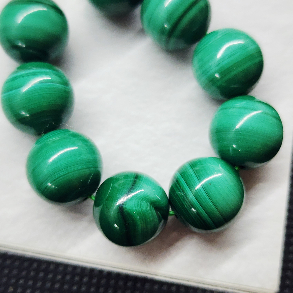 Малахит природный, бусина шар 12мм, штучно