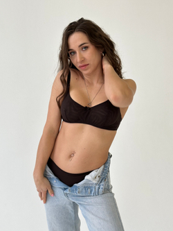 Бюстгальтер Кристи из двухслойной сетки шоколад