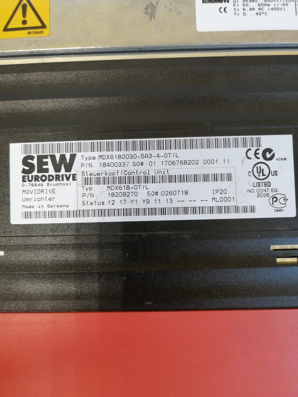 SEW Eurodrive MDX61B0030-5A3-4-0T/L+MDX60A0030-503-4-00L с хранения