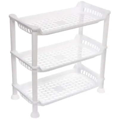 Этажерка настольная универсальная «БИСКОТТИ», цвет белый, три секции, 17.5*34*34см