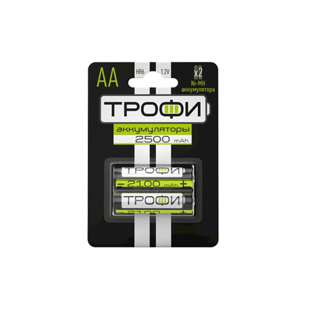 Аккумуляторы NiMH (никель-металлгидридные) Трофи HR6-2BL 2500 mAh GREEN POWER | Аккумуляторы