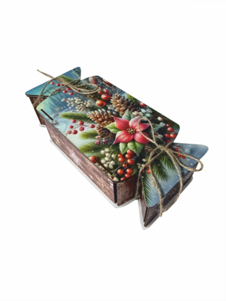Деревянная Новогодняя упаковка,Конфета Веточка