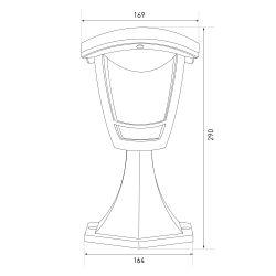 Садово-парковый светильник ЭРА ДТУ 07-8-001 Валенсия черный 4 гранный напольный IP44 светодиодный 8Вт 3000K