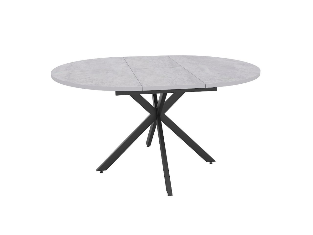 Стол кухонный обеденный круглый раздвижной Дуб Табачный/Чёрный, ПАРМА, 100х100х75,5 см