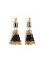 Серьги "Queen" из черного агата и шпинели Gold