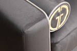 Диван Garda Decor Мадрид Память (Madrid Memory) с кантом трехм. без мех.,велюр серый Colt1003+Colt030