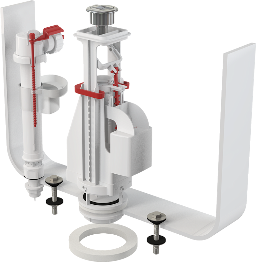 Сливная арматура Alca Plast нижний подвод, с двойной кнопкой, хром (SA08AS 1/2" CHROM)