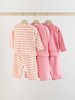 Лонгслив и легинсы в комплекте для малышей Next E66-976, 3 шт., Молочный, Розовый