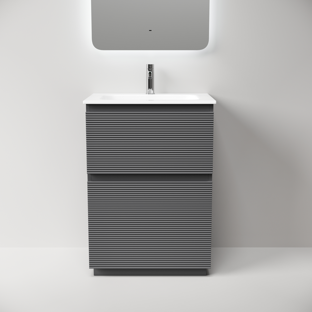 Тумба напольная Sancos Folk Floor 590х445х850, c двумя ящиками оснащенными доводчиками, Grey soft, арт.FL60FGS