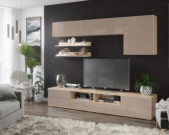 дуб сонома / капучино глянец