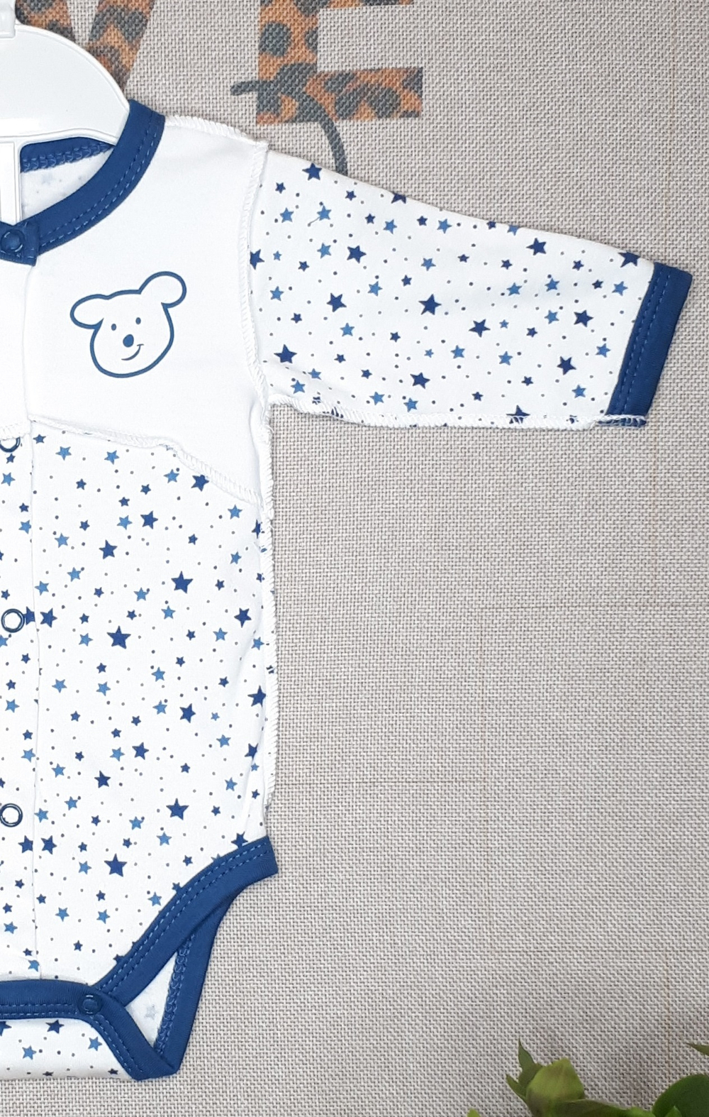 Боди МИШКА И ЗВЕЗДЫ (синий)