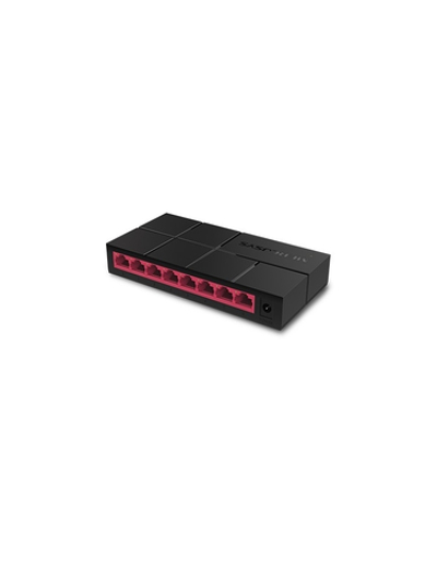 Mercusys MS108G Неуправляемый гигабитный коммутатор Mercusys, 8 портов LAN RJ-45 10/100/1000 Мбит/с, настольный/настенный, пластиковый корпус