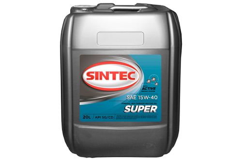 Масло SINTEC Супер SAE 15W-40 API SG/CD канистра 91л 80кг/Motor oil 91liter 80kg can