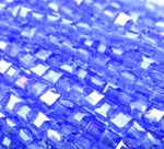 БВ017ДС4 Хрустальные бусины квадратные, цвет: светло-голубой AB прозрачный, 4 мм, кол-во: 44-45 шт.