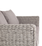 "Капучино" диван из искусственного ротанга (гиацинт) двухместный, цвет серый