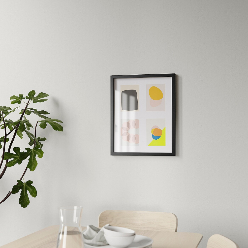 IKEA RÖDALM  (ИКЕА РÖДАЛМ)  -  Фоторамка для 4 фотографий, черная, 40x50 см