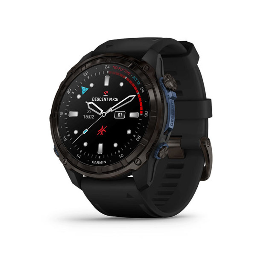 Смарт часы Garmin Descent MK3i - 51 мм титан Carbon Grey DLC с черным силиконовым ремешком