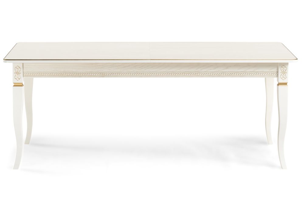 Стол Балмет 200(259)х100х77 молочный / золото